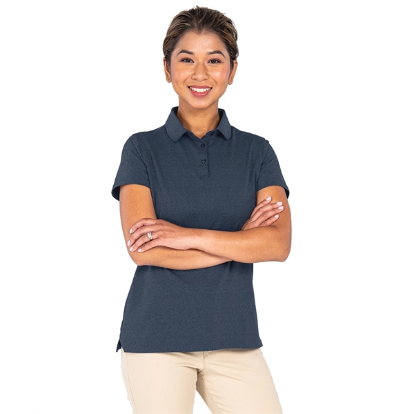 Made with Repreve® recycled polyester, the Women's Heather Eco-Logic Stretch Polo... from ASI 44620 Charles River Apparel