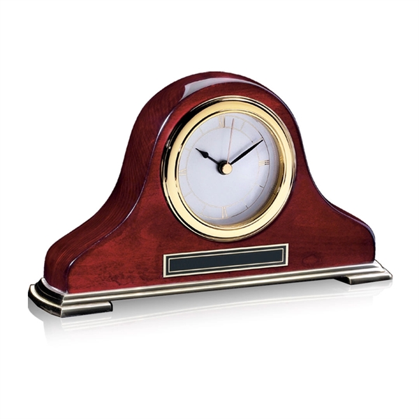 High gloss piano finish rosewood clock with base with gold accents.... from ASI 84592 St Regis Group