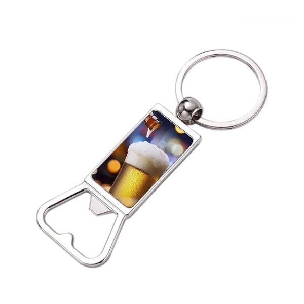 Bottle opener keychain with heat transfer imprint and standard delivery to... from ASI 37218 Athena Promo (tm)