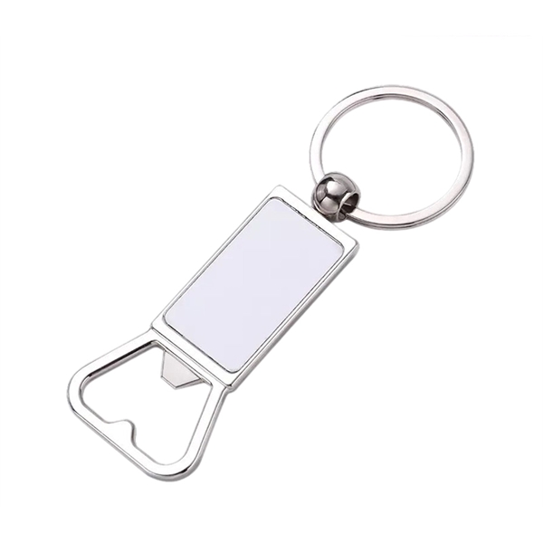 Bottle opener keychain with heat transfer imprint and standard delivery to... from ASI 37218 Athena Promo (tm)