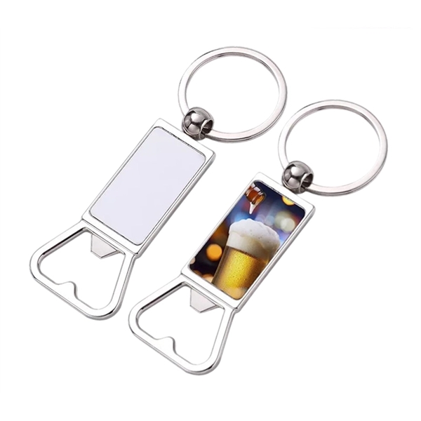 Bottle opener keychain with heat transfer imprint and standard delivery to... from ASI 37218 Athena Promo (tm)