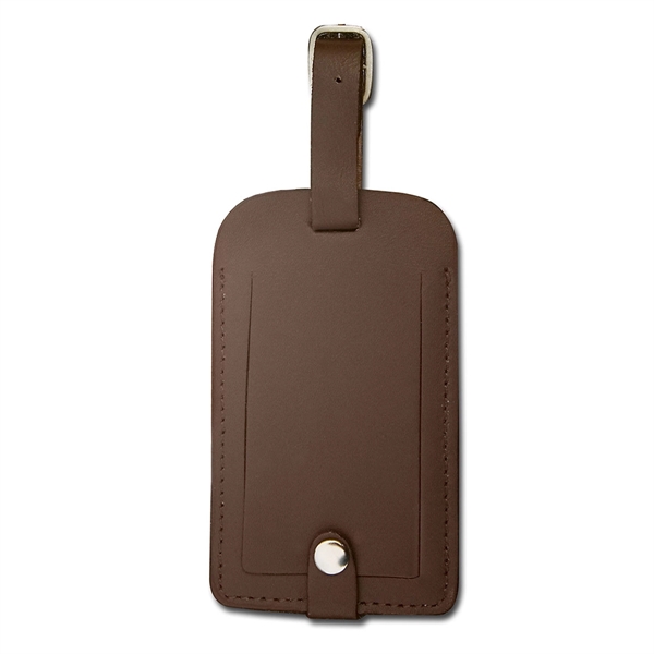 Chocolate brown luggage tag made of leather with an identification card... from ASI 48125 Dacasso / DaCasso