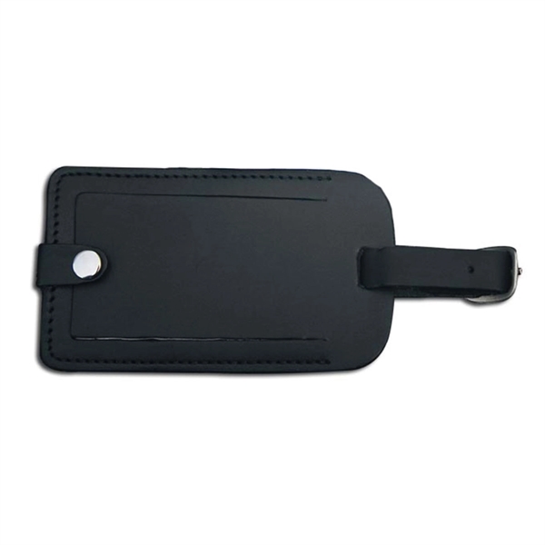 Black luggage tag made of leather with an identification card included.... from ASI 48125 Dacasso / DaCasso