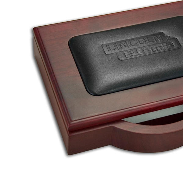 Memo holder with a rosewood interior, top-grain leather inlay, and a... from ASI 48125 Dacasso