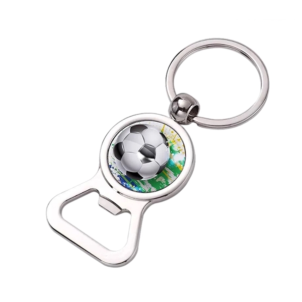 Bottle opener keychain with heat transfer imprint and standard delivery to... from ASI 37218 Athena Promo (tm)