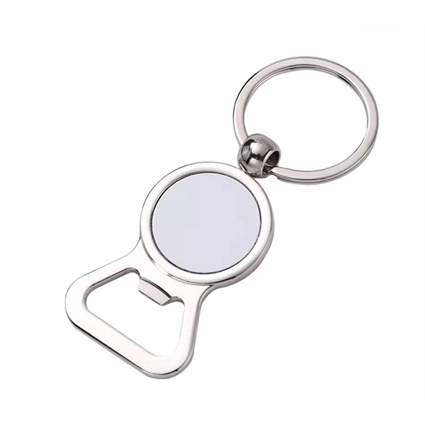 Bottle opener keychain with heat transfer imprint and standard delivery to... from ASI 37218 Athena Promo (tm)