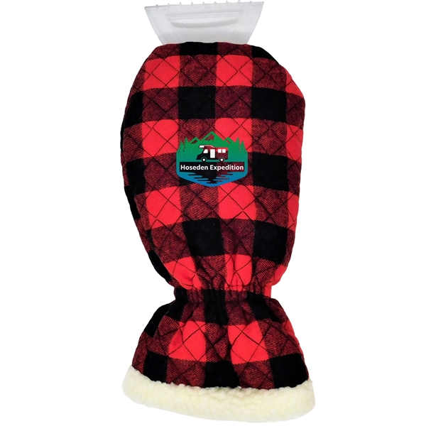Ice scraper mitt has a heavy-duty fleece liner, durable plastic scraper... from ASI 61966 HPG / Beacon Promotions