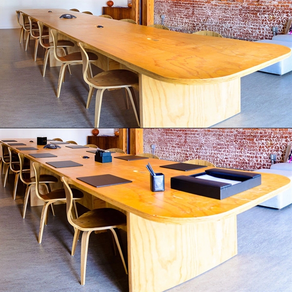 Top-grain black leather conference pad measuring 17" x 14" with a... from ASI 48125 Dacasso / DaCasso