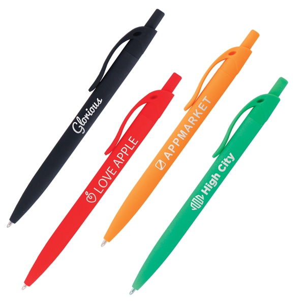 5.5" x .39" x 1.23" plastic click-action ballpoint pen with pocket... from ASI 62088 IDProductsource