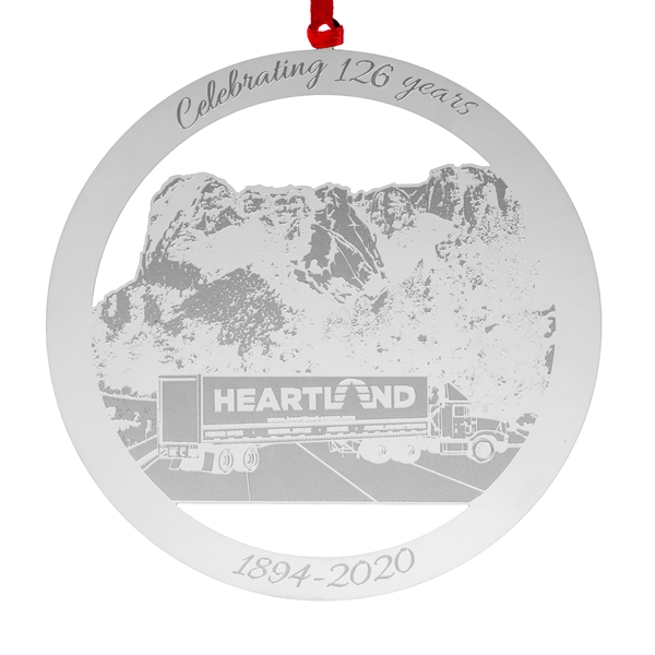 5" etched metal custom holiday ornament.... from ASI 62088 IDProductsource