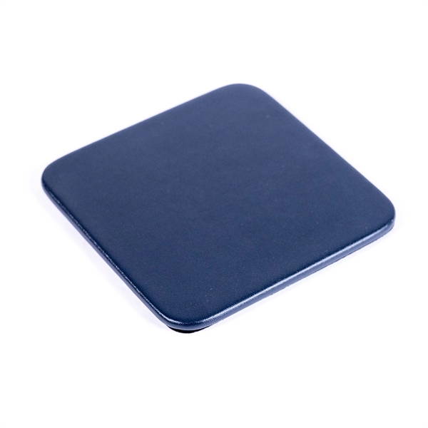 Square coaster made of leatherette material in a navy blue color.... from ASI 48125 Dacasso / DaCasso