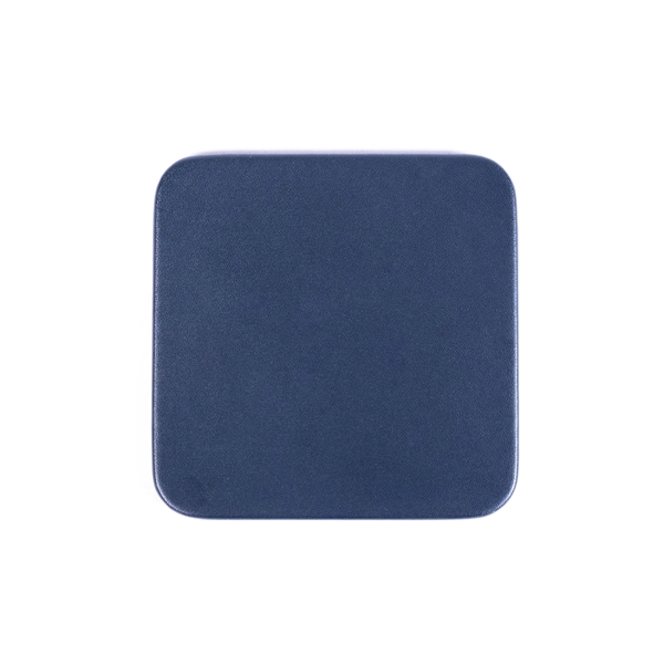 Square coaster made of leatherette material in a navy blue color.... from ASI 48125 Dacasso / DaCasso