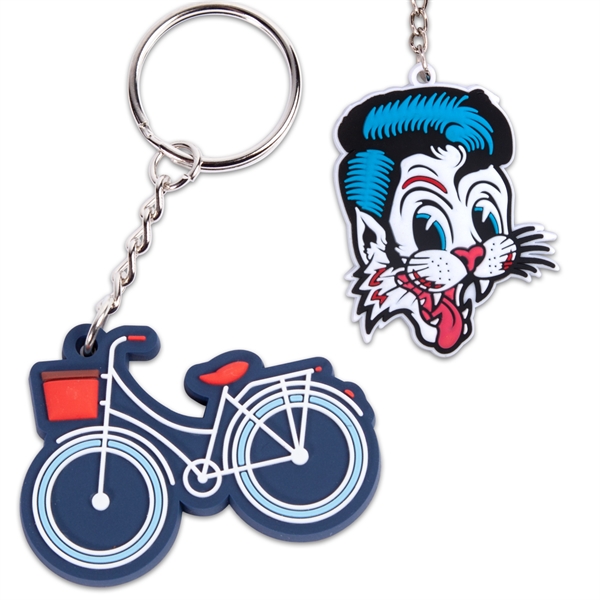 Molded PVC key tag in 2" sizes with short chain and... from ASI 62088 IDProductsource