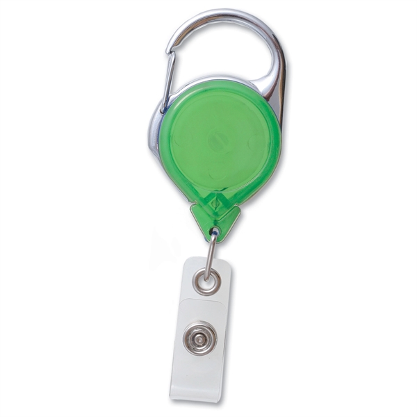 Top-quality, translucent carabiner badge reels feature a chrome pressure release latch... from ASI 79898 Promovision / PROMOVISION