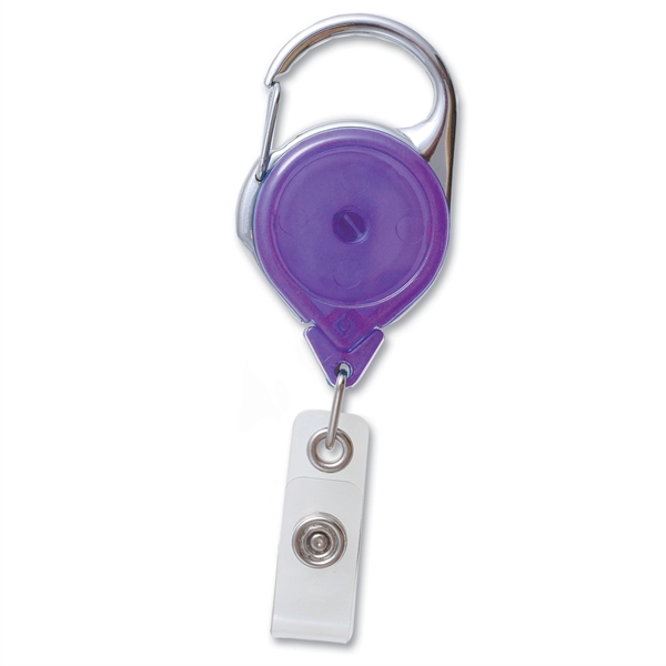 Top-quality, translucent carabiner badge reels feature a chrome pressure release latch... from ASI 79898 Promovision / PROMOVISION