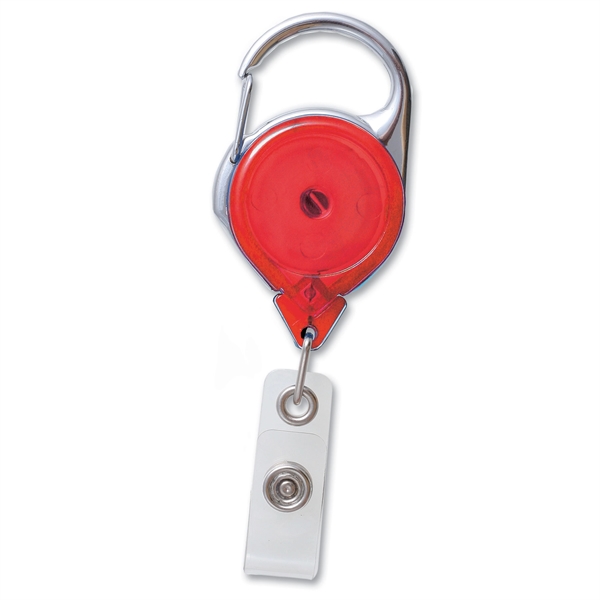 Top-quality, translucent carabiner badge reels feature a chrome pressure release latch... from ASI 79898 Promovision / PROMOVISION