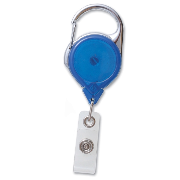 Top-quality, translucent carabiner badge reels feature a chrome pressure release latch... from ASI 79898 Promovision / PROMOVISION