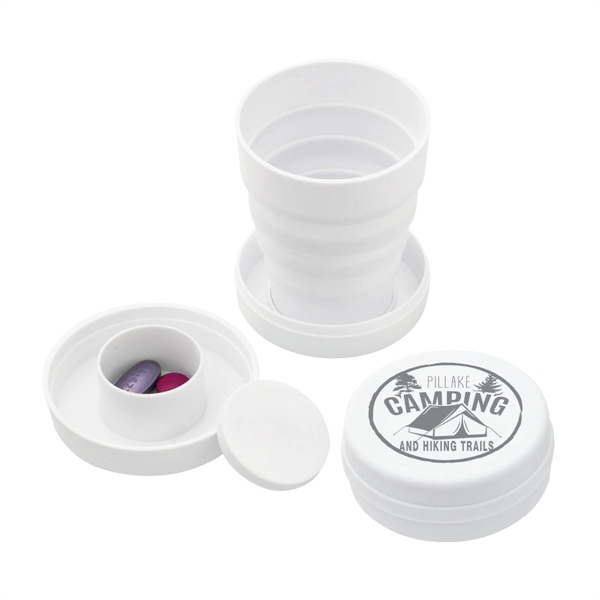 3 1/2 oz. collapsible white cup with built-in pill box.... from ASI 62190 Illini