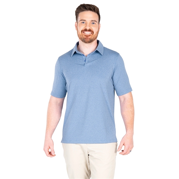 Made with Repreve® recycled polyester, our Men's Heathered Eco-Logic Stretch Polo... from ASI 44620 Charles River Apparel