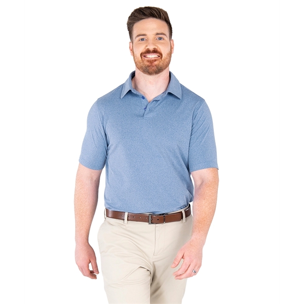 Made with Repreve® recycled polyester, our Men's Heathered Eco-Logic Stretch Polo... from ASI 44620 Charles River Apparel