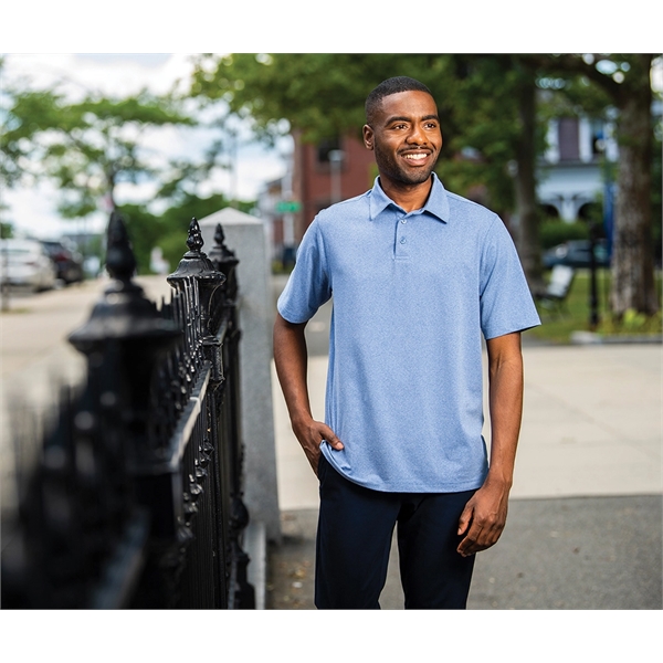 Made with Repreve® recycled polyester, our Men's Heathered Eco-Logic Stretch Polo... from ASI 44620 Charles River Apparel