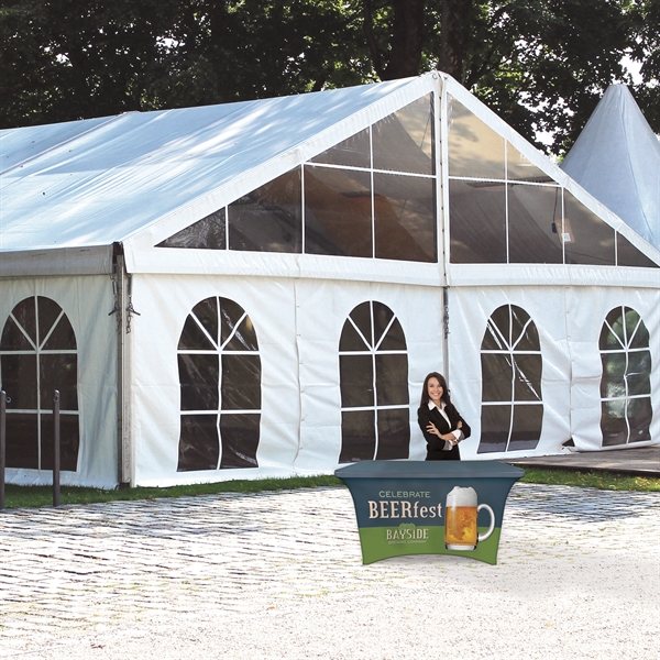 4' Fully Customized Zipper Back Stretch Style Table Cover... from ASI 80228 Quinn