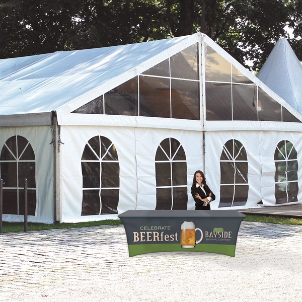 8' Fully Customized Zipper Back Stretch Style Table Cover... from ASI 80228 Quinn