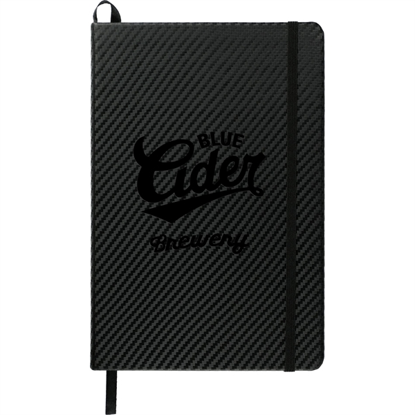 5.5" x 8.5" carbon fiber journal with elastic closure, ribbon page... from ASI 66887 PCNA / Leeds