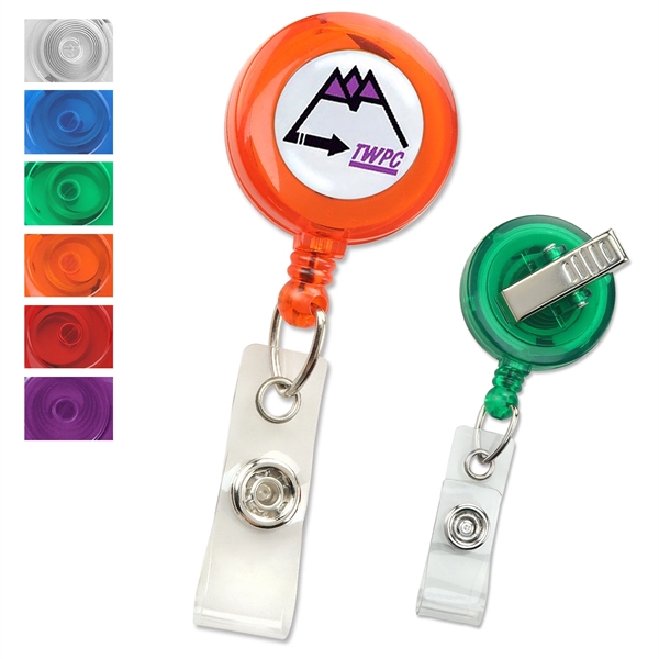 Economical translucent badge reels come with a swivel-type belt clip and... from ASI 79898 Promovision / PROMOVISION