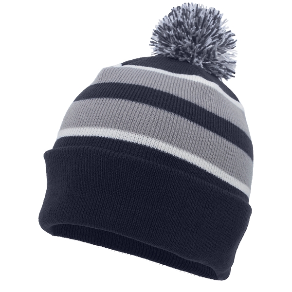 Knit Fold Over Pom-Pom Beanie.... from ASI 37461 Augusta Sportswear / Pacific Headwear