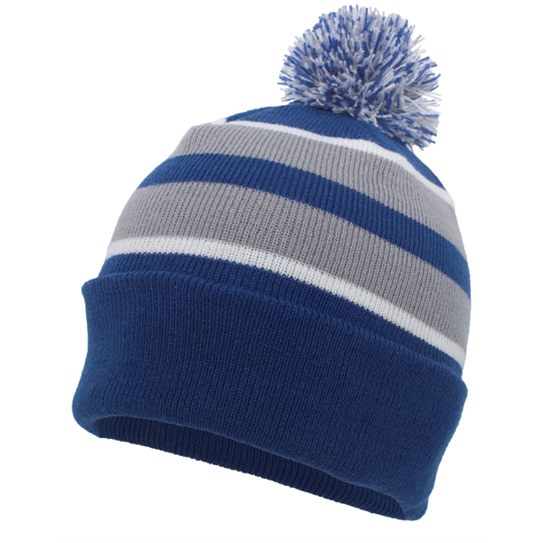 Knit Fold Over Pom-Pom Beanie.... from ASI 37461 Augusta Sportswear / Pacific Headwear
