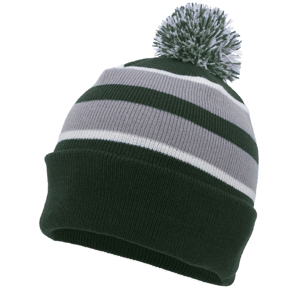 Knit Fold Over Pom-Pom Beanie.... from ASI 37461 Augusta Sportswear / Pacific Headwear