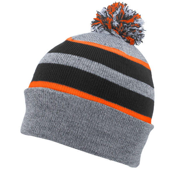 Knit Fold Over Pom-Pom Beanie.... from ASI 37461 Augusta Sportswear / Pacific Headwear