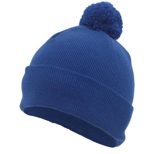 Knit Fold Over Pom-Pom Beanie.... from ASI 37461 Augusta Sportswear / Pacific Headwear