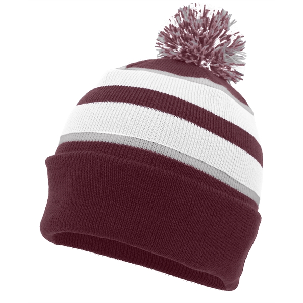 Knit Fold Over Pom-Pom Beanie.... from ASI 37461 Augusta Sportswear / Pacific Headwear