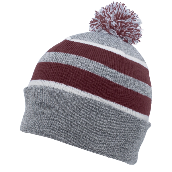 Knit Fold Over Pom-Pom Beanie.... from ASI 37461 Augusta Sportswear / Pacific Headwear