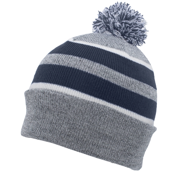 Knit Fold Over Pom-Pom Beanie.... from ASI 37461 Augusta Sportswear / Pacific Headwear