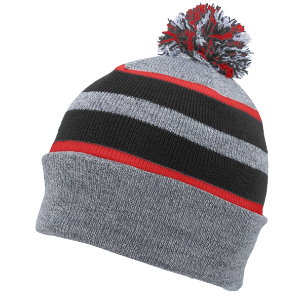 Knit Fold Over Pom-Pom Beanie.... from ASI 37461 Augusta Sportswear / Pacific Headwear