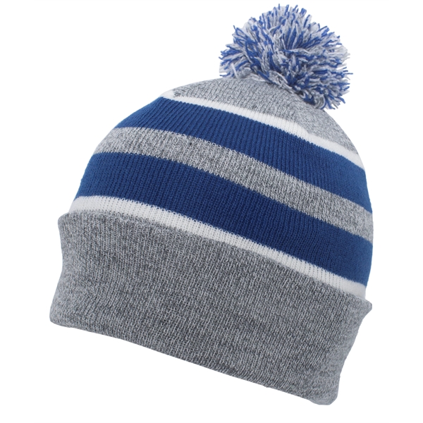 Knit Fold Over Pom-Pom Beanie.... from ASI 37461 Augusta Sportswear / Pacific Headwear