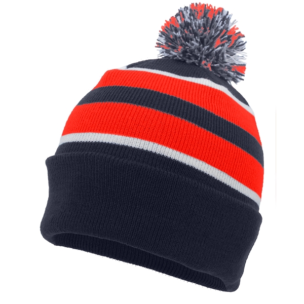 Knit Fold Over Pom-Pom Beanie.... from ASI 37461 Augusta Sportswear / Pacific Headwear