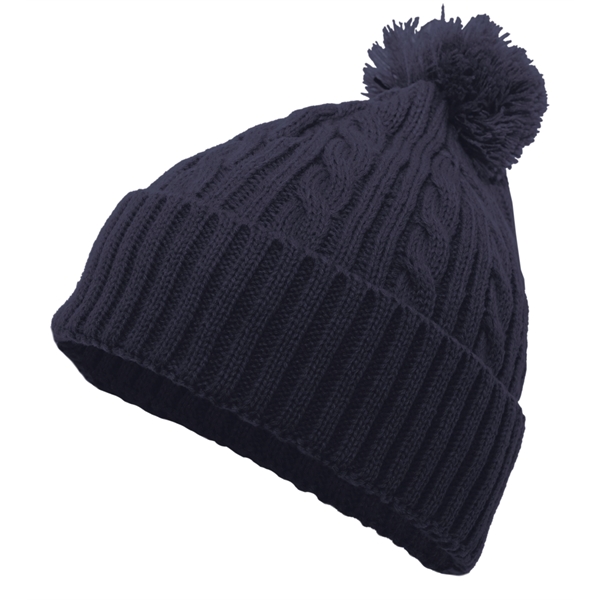 Cable Knit Pom-Pom Beanie.... from ASI 37461 Augusta Sportswear / Pacific Headwear