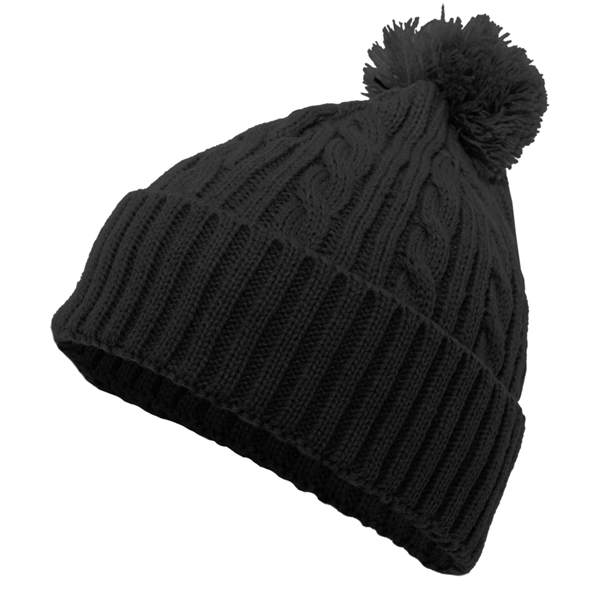 Cable Knit Pom-Pom Beanie.... from ASI 37461 Augusta Sportswear / Pacific Headwear