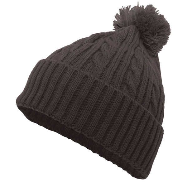 Cable Knit Pom-Pom Beanie.... from ASI 37461 Augusta Sportswear / Pacific Headwear