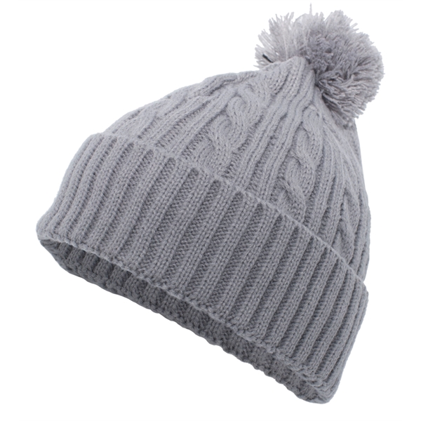 Cable Knit Pom-Pom Beanie.... from ASI 37461 Augusta Sportswear / Pacific Headwear