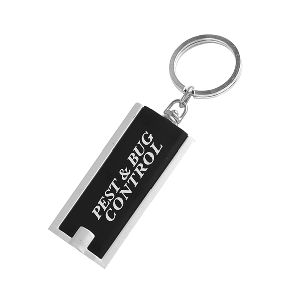 2.375" x .875" rectangular plastic keychain with flashlight.... from ASI 62088 IDProductsource