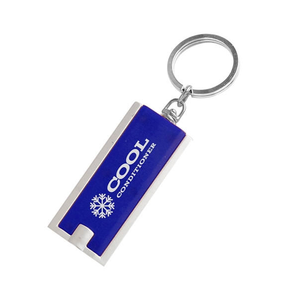 2.375" x .875" rectangular plastic keychain with flashlight.... from ASI 62088 IDProductsource