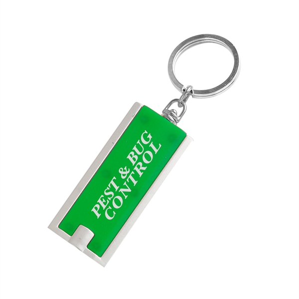 2.375" x .875" rectangular plastic keychain with flashlight.... from ASI 62088 IDProductsource