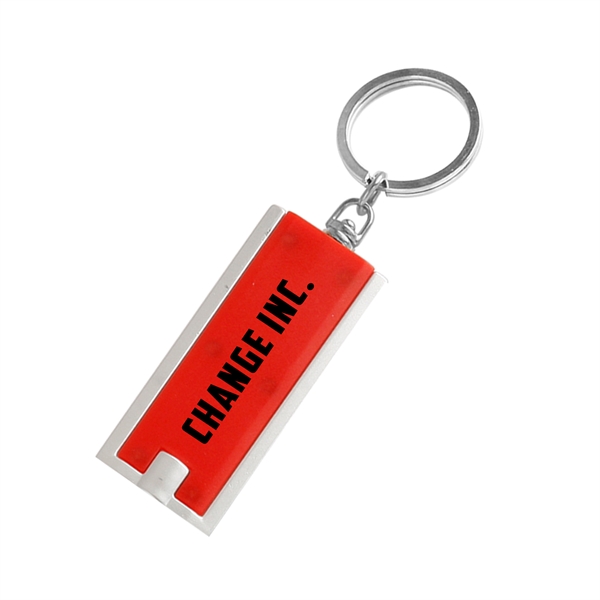 2.375" x .875" rectangular plastic keychain with flashlight.... from ASI 62088 IDProductsource