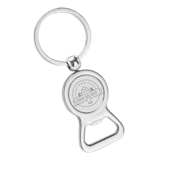 3.25" x 1.25" polished chrome metal keychain and bottle opener.... from ASI 62088 IDProductsource