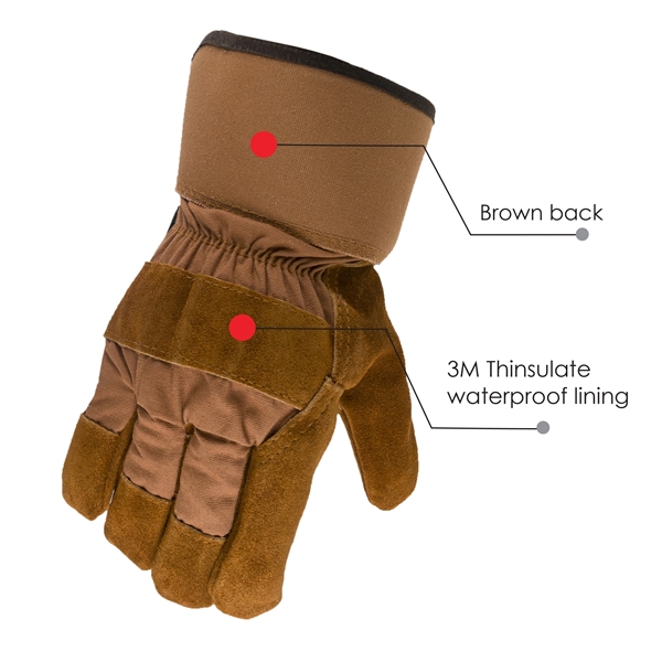 Winter lined & waterproof cowhide leather palm work gloves.... from ASI 62192 Illinois Glove Co / Honest Abe®